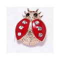 Creative ladybug brooch in red enamel with sparkling rhinestones on a gold alloy base - Style 11 (NO.11)