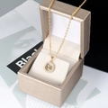 Gold Cross Chain Zircon Doppel Herz Necklace