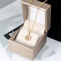 Gold Cross Chain Zircon Bear Necklace
