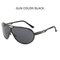 Occhiali da sole aviator a mascherina polarizzati con montatura canna di fucile - Montatura Gunmetal Lente Nera (GUN COLOR/BLACK)