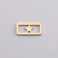 Ciondolo rettangolare dorato in acciaio inossidabile con stella per bracciali DIY - Stella Oro / 7x15mm