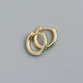 Elegante vergoldete S925-Silbercreolen mit einer Reihe eingelegter grüner Edelsteine - Gold (Grüner Zirkon)