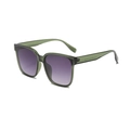Gafas de sol cuadradas oversize con montura verde oliva y lentes degradadas - Montura Verde Lentes Degradado Púrpura