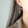 Pendientes de serpiente vintage en acero de titanio para un estilo francés sutil - Color Acero