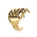 Anillo y ear cuff de mano de esqueleto dorada estilo punk gótico con acabado pulido brillante - Estilo Mano de Calavera Dorado