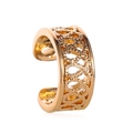Vintage hollow geometric ear cuff in bright gold finish with ethnic punk pattern - Gold Hollow Texture Style