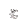 Silver crown ear cuff with hollowed detail minimalist clip-on earring for women - Silver Crown Hollow Style