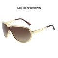 Occhiali da sole aviator oversize con montatura dorata e lenti marroni sfumate - Montatura Dorata Lente Marrone (GOLDEN/BROWN)