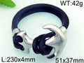 Gevlochten lederen armband met roestvrijstalen ankersluiting en lengte van 230 mm - Zwart Gevlochten Stijl (KB67837-BD)