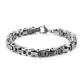 Zilveren Byzantijnse schakelarmband voor heren van roestvrij staal met sluiting - Staalkleur 6mmkb91934-z / 21cm