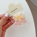 Set of four matte resin flower hair claws in pastel pink and yellow with hanging card packaging - Bow Cream Pink (Set of 4)