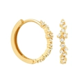 Elegante vergoldete S925 Silber Creolen mit unregelmäßigem Zirkonia-Besatz - 18K Vergoldetes Kupfer + 925 Sterling Silber Earring Post + Zirkonia / Gold