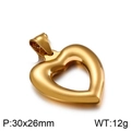 Polished gold hollow heart pendant made of titanium steel with 30x26mm size - Gold Pendant Style (KP80863-Z)