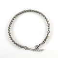 Vista dettagliata del bracciale a catena a spiga in acciaio inossidabile con chiusura a moschettone - 4.0mm*21cm / Color Acciaio