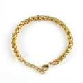 Golden spiga chain bracelet made of stainless steel with adjustable lobster clasp - 6.0mm*21cm / Gold