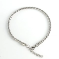Retro roestvrijstalen S-ketting armband met verstelbare karabijnsluiting op witte achtergrond - 3.2mm*21cm / Zilver