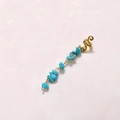 Detail of golden spiral hair ring with natural turquoise stone pendant in ethnic style - Sky Blue Short Style