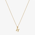 Macro shot of gold S925 sterling silver letter H pendant with vintage texture and diamonds - 925 Silver / Gold - Letter H