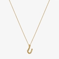 Detailed macro view of vintage gold S925 silver U-letter pendant with irregular texture - 925 Silver / Gold - Letter U