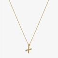 Macro detail of gold S925 sterling silver X-shaped letter pendant with zircon diamonds - 925 Silver / Gold - Letter X