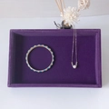 Small dark purple velvet jewelry display tray for rings and bracelets storage and showcase - Small Purple Empty Tray - No Lid