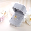 S925 Sterling Silber Sonnenblumen-Spinner-Ring mit Diamantbiene in einer Schmuckschatulle - Einstellbar Offen / Ring + Box