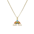 Charming gold-plated rainbow and cloud enamel pendant necklace for women stylish jewelry - Rainbow Cloud Star
