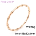 Bracciale rigido stile bambù in oro rosa con diametro interno di 58x50mm - Stile Bambù Oro Rosa (KB153855-KLX)