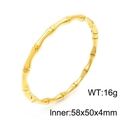 Bracciale a maglie di bambù placcato oro 18K da 58x50mm con un design minimalista - Stile Bambù Dorato (KB153857-KLX)