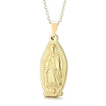 Collana retrò in acciaio inossidabile placcato oro 18K con ciondolo Vergine Maria - Stile Rilievo Vergine Maria Oro (KN230013-KD)