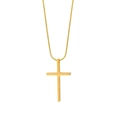 Collar con colgante de cruz en acero de titanio chapado en oro 18K y cadena serpiente - Dorado