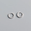 Polished S925 sterling silver hoop earrings in a minimalist round huggie style - Small / Silver