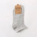 Light grey cotton wool blend low cut socks for men with premium texture and paper tag - One Size / Basic Style / Light Gray