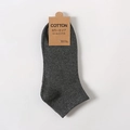 Dark grey cotton and wool blend socks with color nep texture and premium finish - One Size / Basic Style / Dark Gray