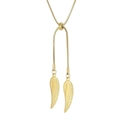 Collana a catena serpente dorata con due pendenti ali d'angelo e chiusura regolabile - Oro