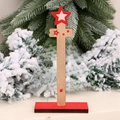 Albero di Natale fai-da-te in legno rosso per scrivania con auguri festivi - Rosso