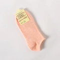 Comfortable light orange low cut cotton blend boat socks for women in soft knit texture - Orange
