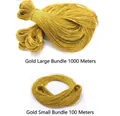 Detail of 1mm gold metallic cord in large 1000m and small 100m bundles for gift wrapping - 1mm / Gold / 100m