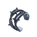 Gothic style matte black thorn branch ring with adjustable open band for men and women - Matte Black Thorn Style