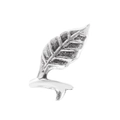 Minimalist silver leaf ear cuff with detailed vein texture for non-pierced ears - Silver Leaf Shape Style