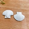 Juego de dos conchas marinas decorativas de resina blanca para hogar y acuario - Concha