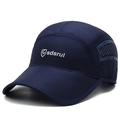 Quick-dry mesh baseball cap in navy blue with white sdsrul shield logo and breathable panels - Adjustable / Navy Blue