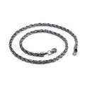 Collana minimalista in acciaio inossidabile nero intrecciato con chiusura a moschettone - Collana Intrecciata Nera (KN107679-KFC)