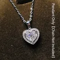 Single Pendant [No Chain] 9MM Main Stone White Gold