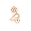 Minimalistische roségoldene Ohrmanschette im Spiraldesign auf weißem Hintergrund - Gold
