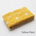 Washable pet bed in yellow geometric pattern made of thick cotton and linen fabric - Yellow Plaid (Cloth Only)