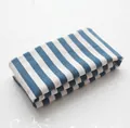 Washable blue and white striped cotton linen cat bed with breathable cooling fabric - Navy Stripes (Cloth Only)
