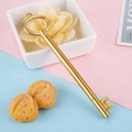 Unique gold key shaped neutral pen with 0.5mm tip on a pastel blue and pink background - 0.5mm / Key Gold