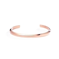 Élégant bracelet ouvert en C en acier inoxydable or rose avec une finition polie - S / Or Rose S