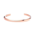 Bracelet jonc minimaliste en forme de C en acier inoxydable poli couleur or rose - M / Or Rose M